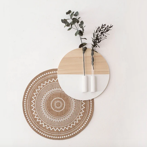 Circular wooden wall decoration