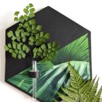 Hexágono decorativo para pared con helecho preservado